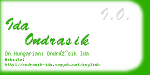 ida ondrasik business card